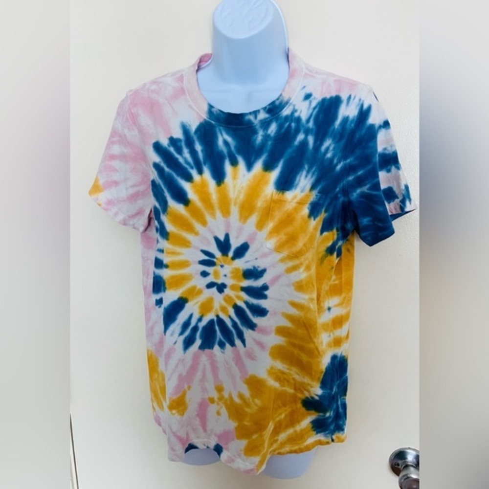 Ivory Ella Tie-Dye Short Sleeve 100% Cotton Tee Shirt Multicolor-Size Medium